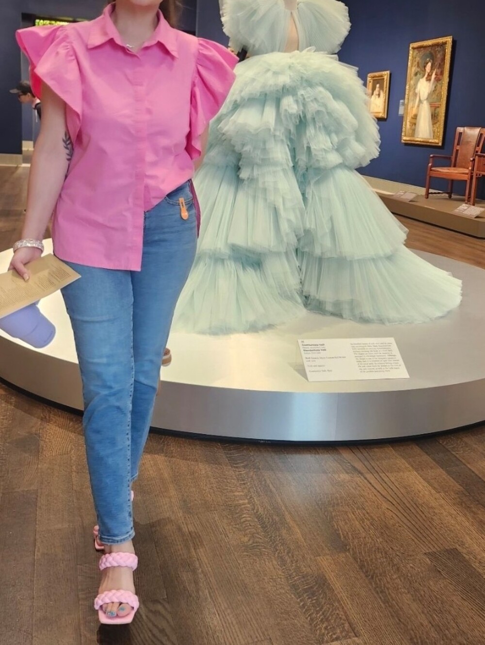 Bright Pink Puff-Sleeve Blouse